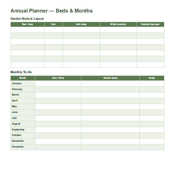 🌿 Gardening Planner Bundle  (PDF + Excel + Word)