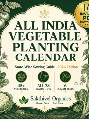 Premium All India Vegetable Planting Calendar 2026 – instant PDF download covering 45+ vegetables, all 28 states and 6 climate zones – Sakthivel Organics