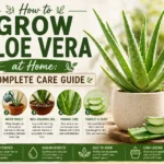 Healthy aloe vera plant with thick green leaves growing in a terracotta pot at home