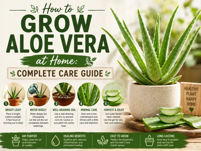 Healthy aloe vera plant with thick green leaves growing in a terracotta pot at home
