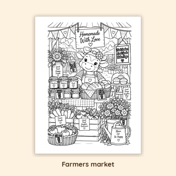 Cozy Cow Coloring Book — 20 Printable Pages (Instant PDF Download)